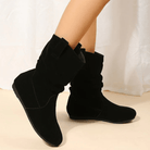Alwenira | Elegante Flache Stiefeletten Damen Schwarz-4