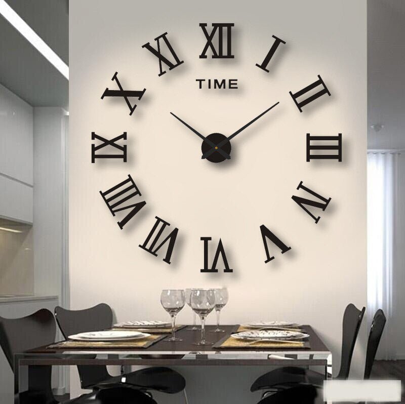 Elegante Wanduhr Modern Schwarz Groß Hingucker 40 cm 6