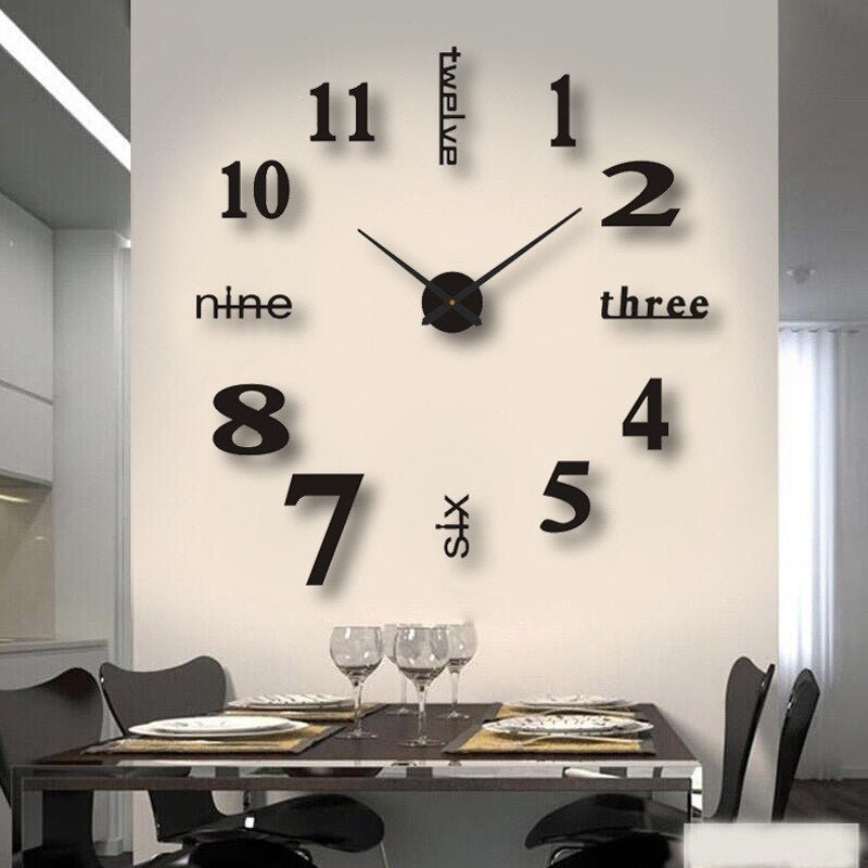 Elegante Wanduhr Modern Schwarz Groß Hingucker 40 cm 10
