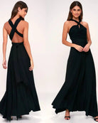 Elfriede | Schickes Sommer Wickelkleid Schwarz Abendkleid - Helenas Welt