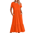 Erelindea | Luftiges mit Taschen Sommerkleid Orange Maxikleid - Helenas Welt