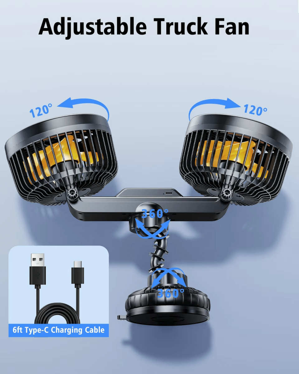 Erfrischender Autofan mit Doppelkopf 5