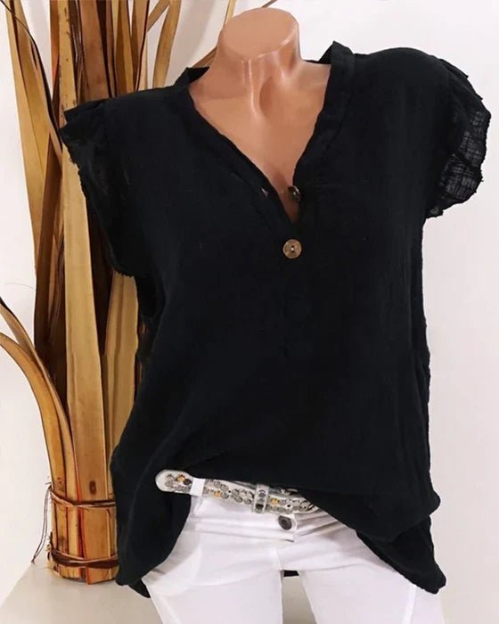 Frianna | V-Ausschnitt Musselin Bluse-1