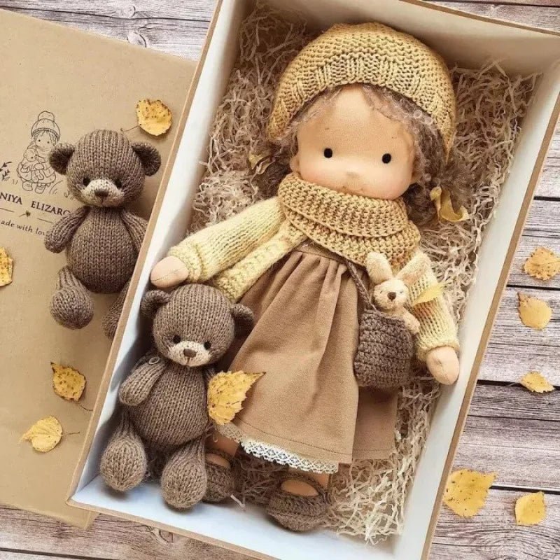 Handgefertigte Waldorf Stoffpuppe für Kreatives Spiel 34