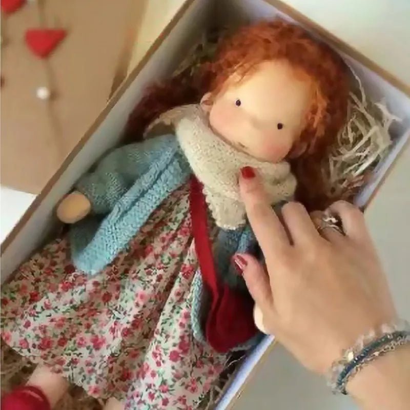 Handgefertigte Waldorf Stoffpuppe für Kreatives Spiel 35