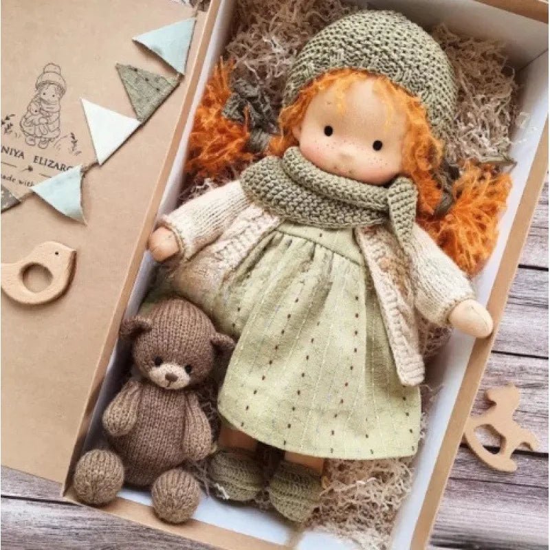 Handgefertigte Waldorf Stoffpuppe für Kreatives Spiel 33