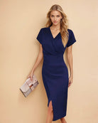 Liselotte | Verspieltes Midikleid Dunkelblau Abendkleid - Helenas Welt