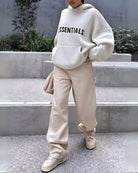 Luxus Essential | Oversized Hoodie Khaki Kapuzenpullover - Helenas Welt
