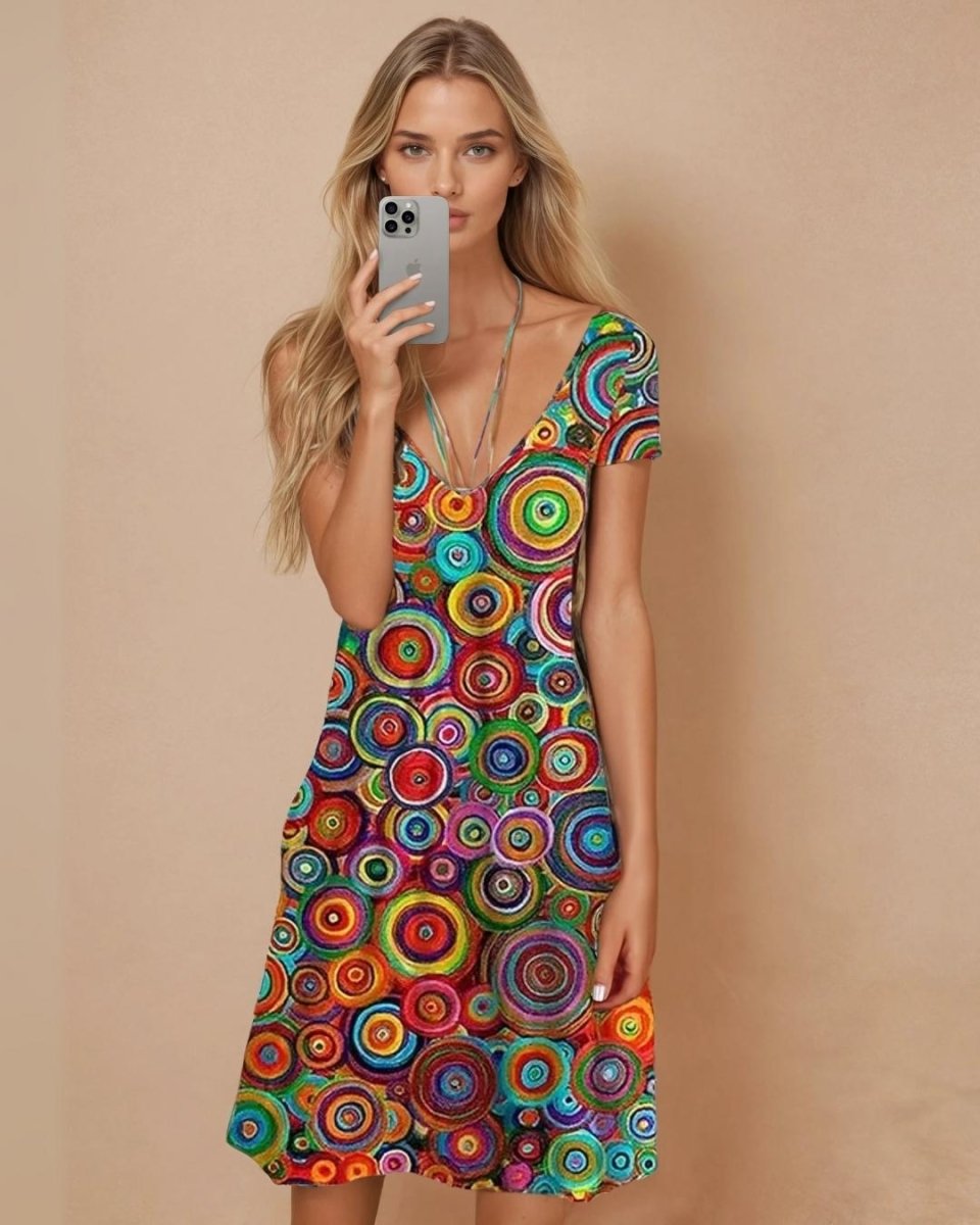 Marlenka | Verspieltes Sommerkleid Mehrfarbig Sommerkleid - Helenas Welt