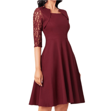 Ordelind | Vintage - Charme Abendkleid Burgund Abendkleid - Helenas Welt