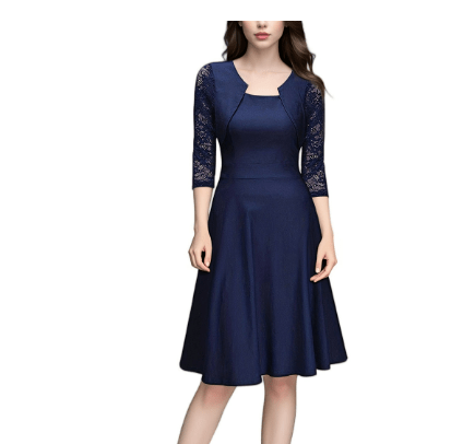 Ordelind | Vintage - Charme Abendkleid Marineblau Abendkleid - Helenas Welt