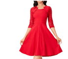 Ordelind | Vintage - Charme Abendkleid Rot Abendkleid - Helenas Welt