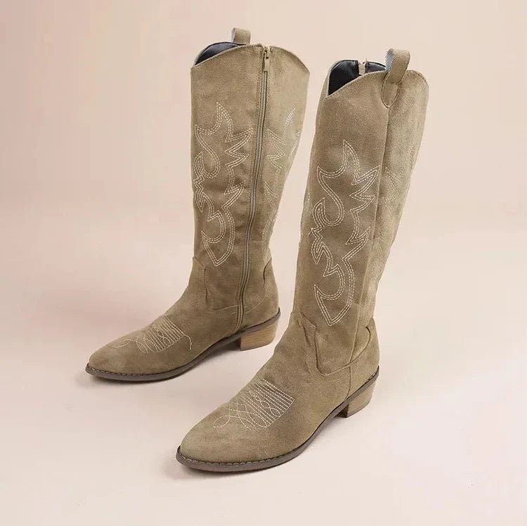 Presalina | Stilvolle Cowboy Stiefel Damen mit Niedrigem Absatz-2