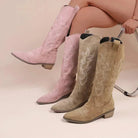 Presalina | Stilvolle Cowboy Stiefel Damen mit Niedrigem Absatz-4