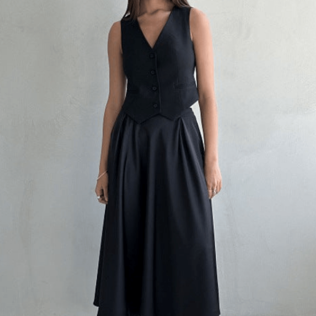 Roswitha | Stilvoller Maxirock Schwarz-3